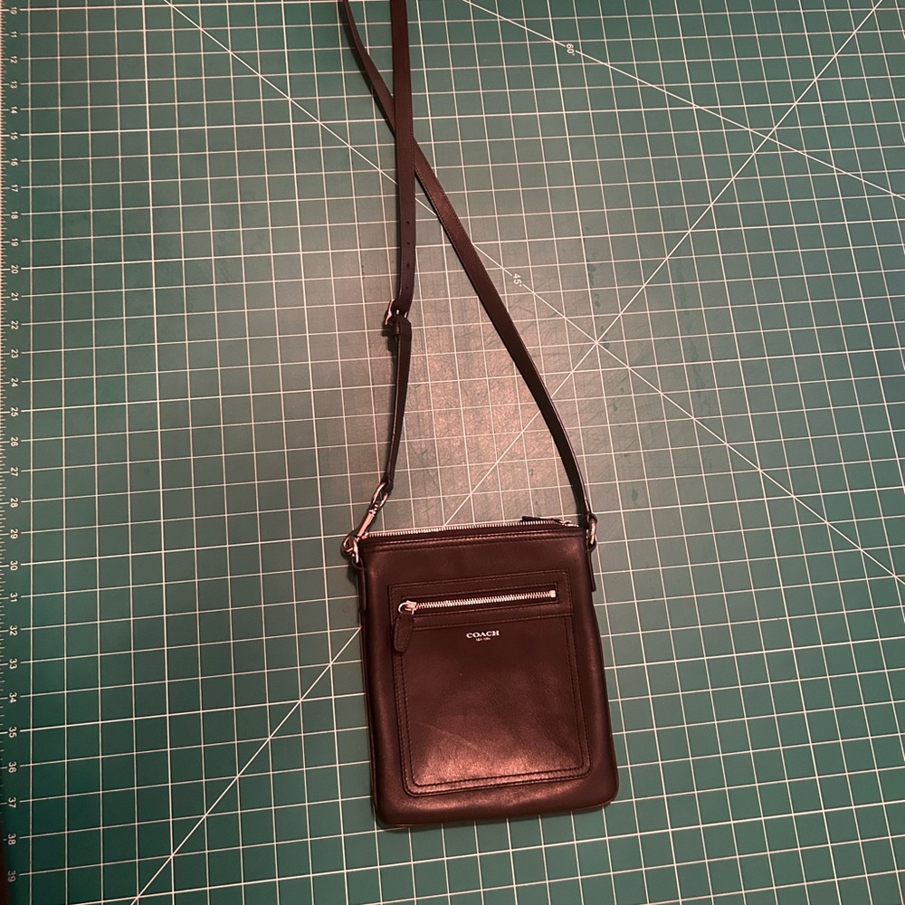 Coach Black Leather Messenger Bag - Picture 2 of 6